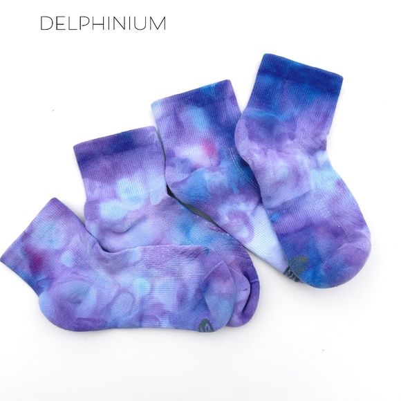 Periwinkle Blue Tie Dye Ankle Socks Lavender Ice Dye Hand Dyed Mid Crew … - Picture 2 of 5